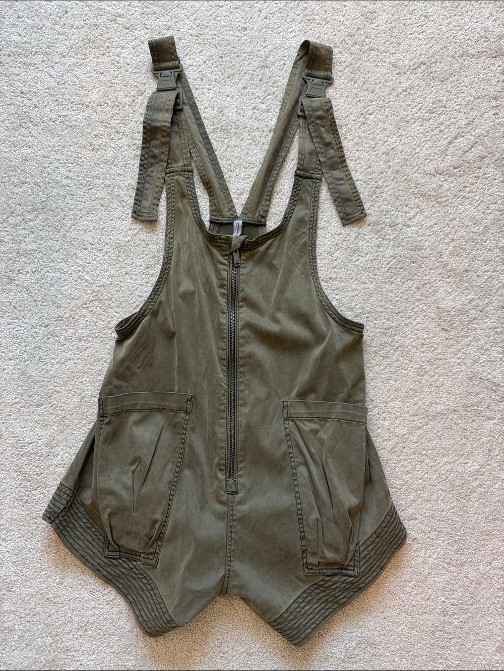 FP Movement by Free People Olive Green Utility Romper